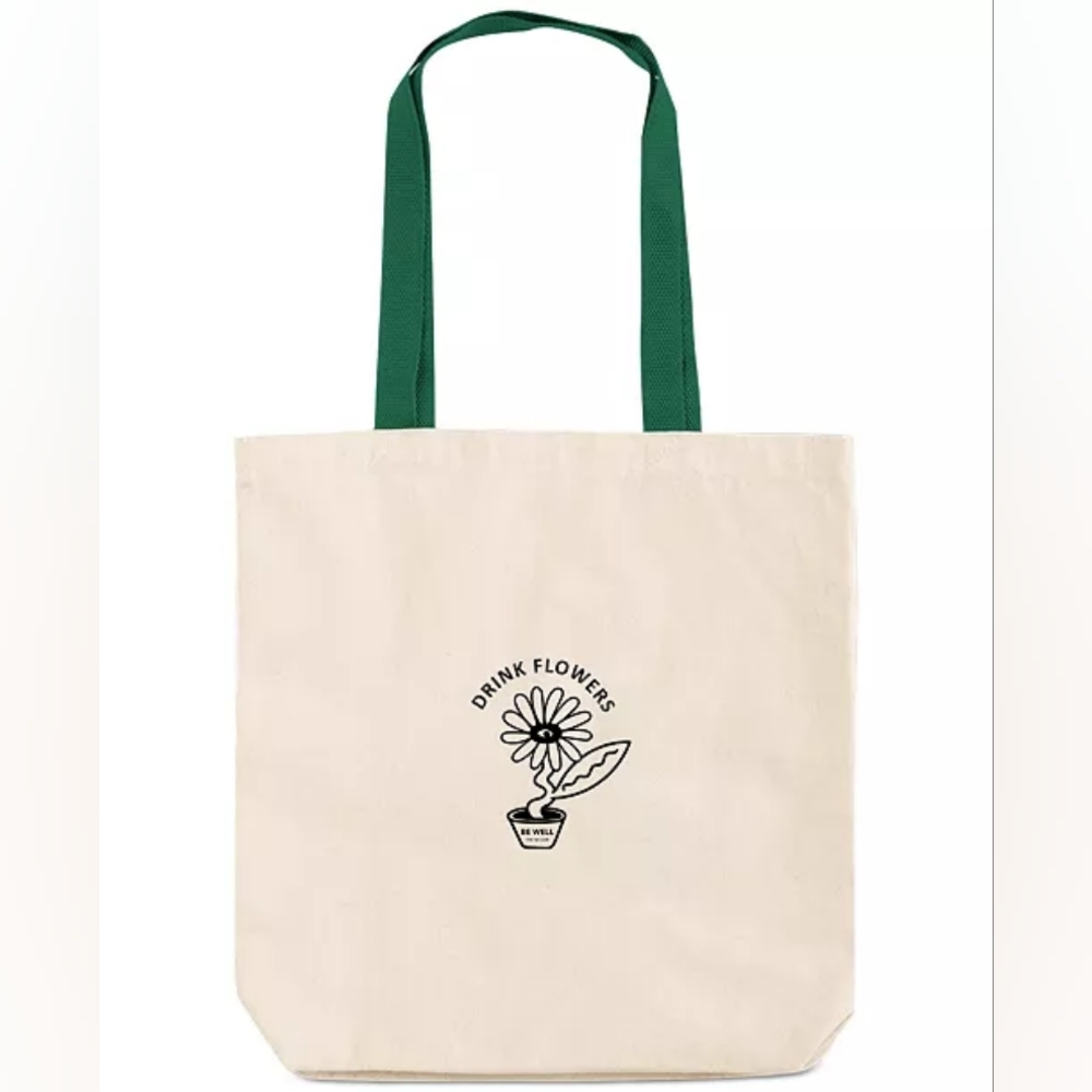The Qi Cotton Canvas Enjoy Life Graphic Tote Bag